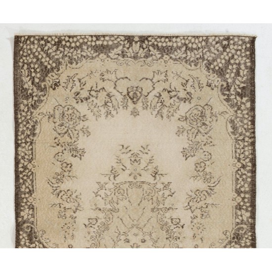 Garden Design, Neutral Colors, Vintage Anatolian Handmade Rug.