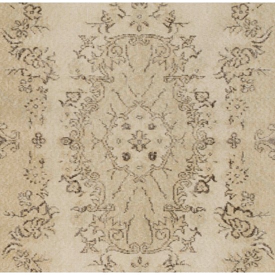 Garden Design, Neutral Colors, Vintage Anatolian Handmade Rug. Garden Design, Neutral Colors, Vintage Anatolian Handmade Rug.