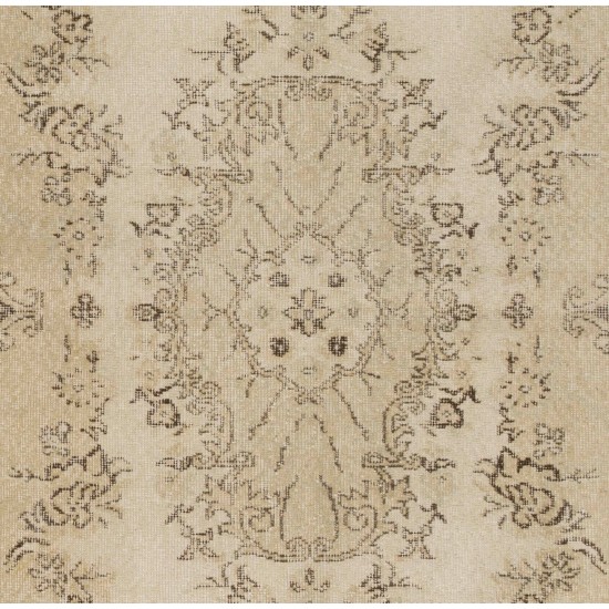 Garden Design, Neutral Colors, Vintage Anatolian Handmade Rug.