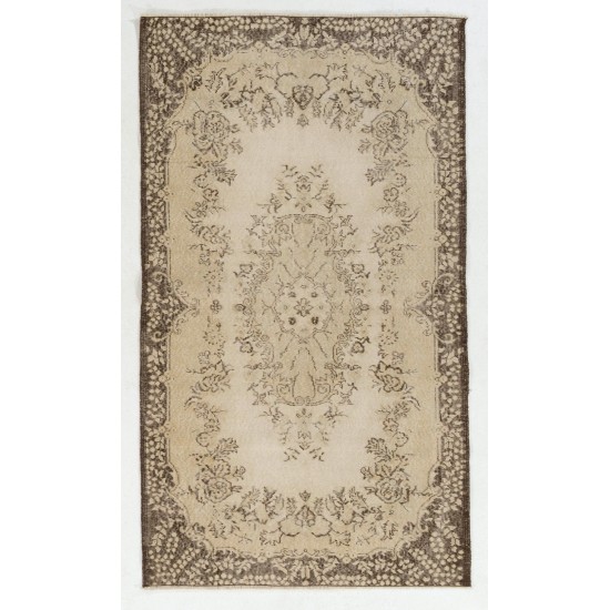 Garden Design, Neutral Colors, Vintage Anatolian Handmade Rug.