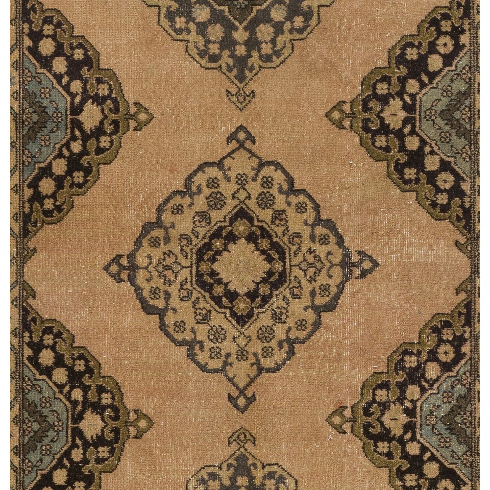 Vintage Oushak Runner. Hallway rug, Handmade wool carpet from Turkey