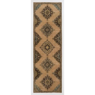 Vintage Oushak Runner. Hallway rug, Handmade wool carpet from Turkey