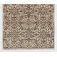 Vintage Floral Design Handmade Turkish Rug. Woolen Floor Covering