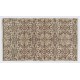 Vintage Floral Design Handmade Turkish Rug. Woolen Floor Covering