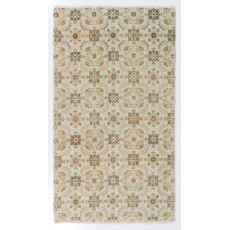 Vintage Handmade Floral Design Turkish Accent Rug for Rustic, Country & Farmhouse Decor