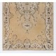 Fine Hand-Knotted Vintage Rug with Medallion Design in Neutral Tones.