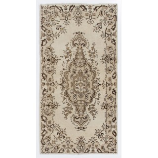 Vintage Handmade Medallion Design Wool Area Rug for Rustic, Country & Farmhouse Decor