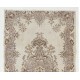 Hand-knotted Vintage Medallion Design Wool Turkish Area Rug in Neutral Colors