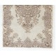 Hand-knotted Vintage Medallion Design Wool Turkish Area Rug in Neutral Colors