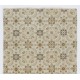 Vintage Floral Design Turkish Rug in Soft Colors. Handmade Carpet