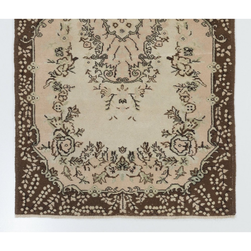 Handmade Floral Garden Design Anatolian Rug, ca 1960