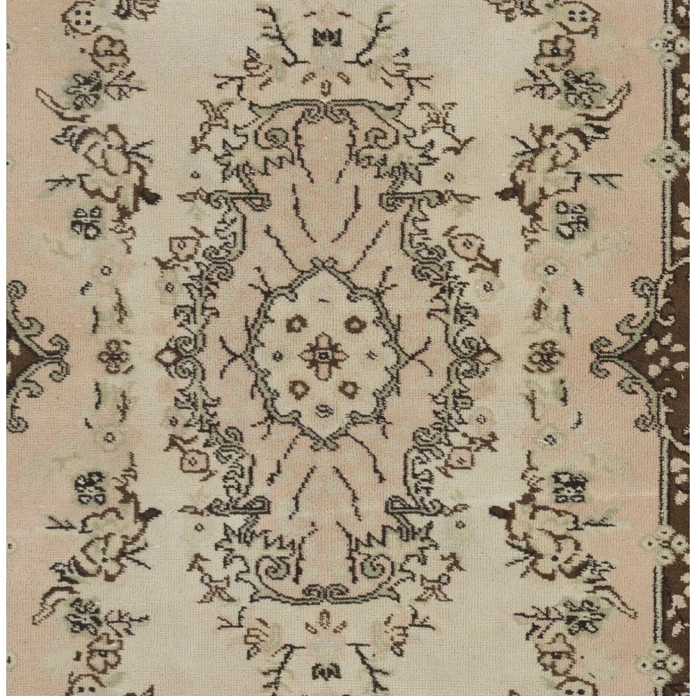 Handmade Floral Garden Design Anatolian Rug, ca 1960