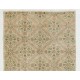 Authentic Hand-Knotted Vintage Oushak Rug