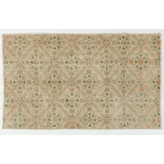 Authentic Hand-Knotted Vintage Oushak Rug