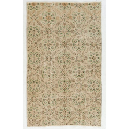 Authentic Hand-Knotted Vintage Oushak Rug