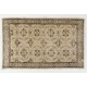 Vintage Handmade Anatolian Rug with All-Over Floral Design. Woolen Floor Covering