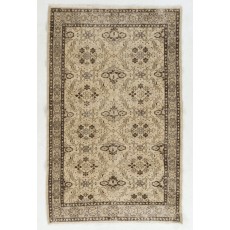 Vintage Handmade Turkish Rug with All-Over Floral Design. Woolen Floor Covering