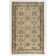 Vintage Handmade Anatolian Rug with All-Over Floral Design. Woolen Floor Covering