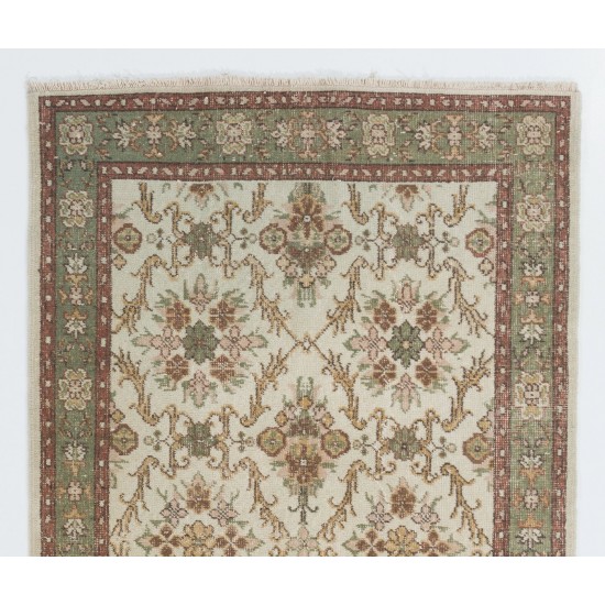 Floral Patterned Vintage Handmade Rug