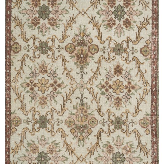 Floral Patterned Vintage Handmade Rug Floral Patterned Vintage Handmade Rug