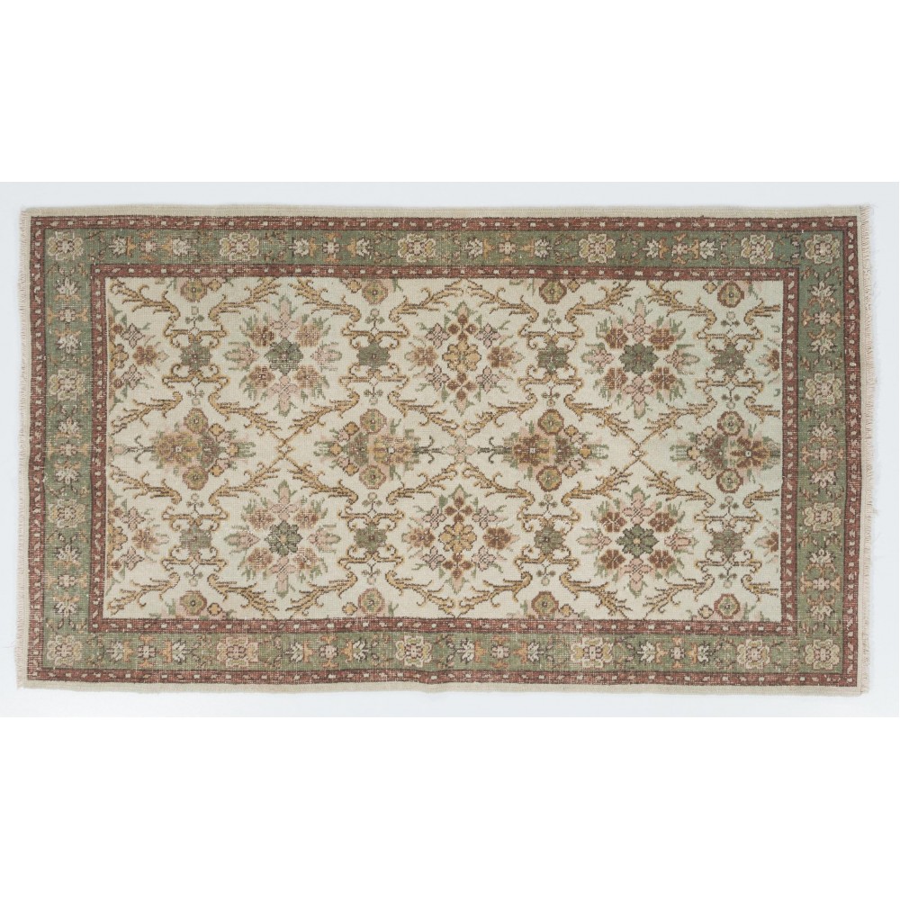 Floral Patterned Vintage Handmade Rug