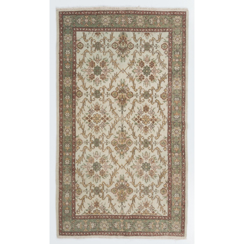 Floral Patterned Vintage Handmade Rug