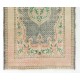 Hand-Knotted Turkish Rug in Soft Colors. One-of-a-Kind Vintage Oushak Carpet