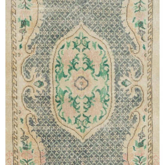 Hand-Knotted Central Anatolian Rug in Soft Colors. One-of-a-Kind Vintage Oushak Carpet Hand-Knotted Central Anatolian Rug in Soft Colors. One-of-a-Kind Vintage Oushak Carpet