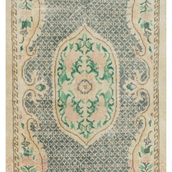 Hand-Knotted Central Anatolian Rug in Soft Colors. One-of-a-Kind Vintage Oushak Carpet