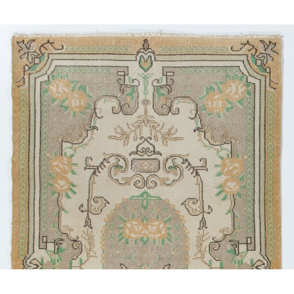 One-of-a-Kind Hand-Knotted Vintage Floral Design Rug
