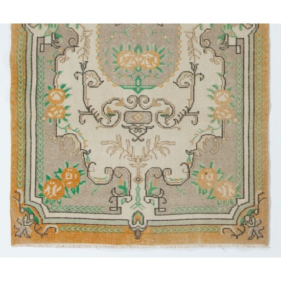One-of-a-Kind Hand-Knotted Vintage Floral Design Rug