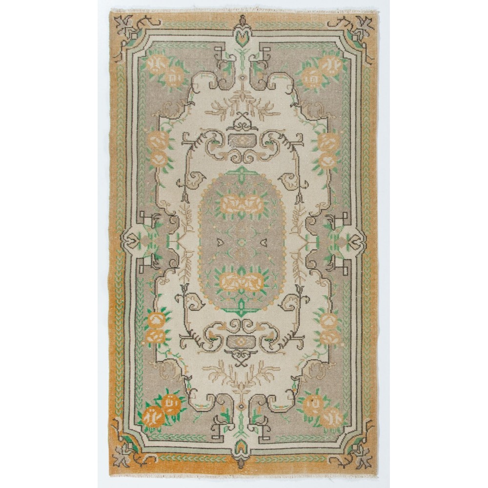 One-of-a-Kind Hand-Knotted Vintage Floral Design Rug