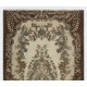 Hand-Knotted Vintage Turkish Oushak Rug