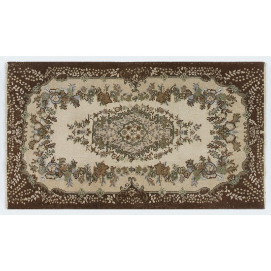 Hand-Knotted Vintage Turkish Oushak Rug