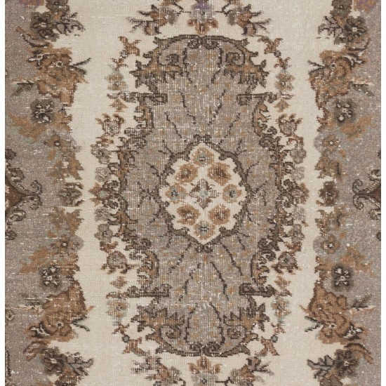 Handmade Vintage Floral Medallion Design Turkish Rug for Home & Office