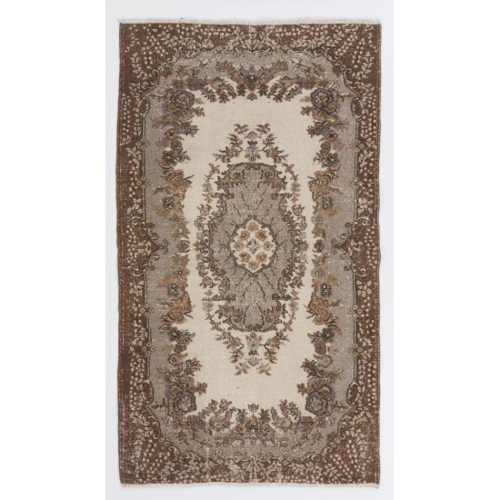 Handmade Vintage Floral Medallion Design Turkish Rug for Home & Office