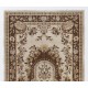 Handmade Floral Design Anatolian Rug in Beige, Brown and Rust colors