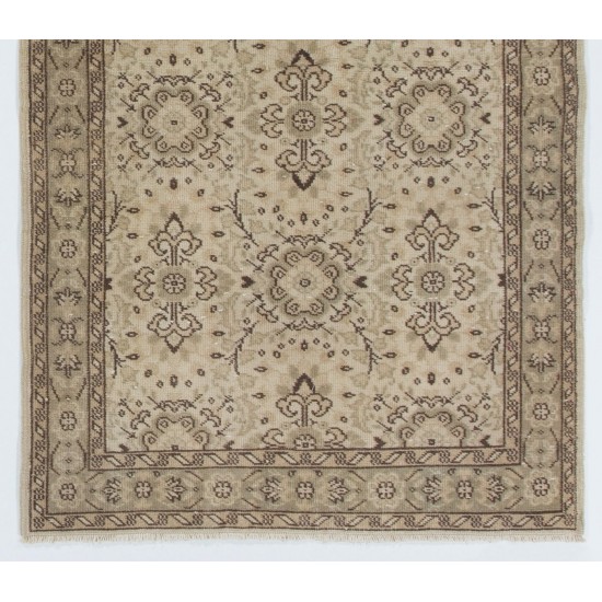 Mid-Century Vintage Turkish Oushak Rug with Floral Design Mid-Century Vintage Turkish Oushak Rug with Floral Design