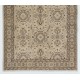 Handmade Vintage Turkish Oushak Rug with Floral Design