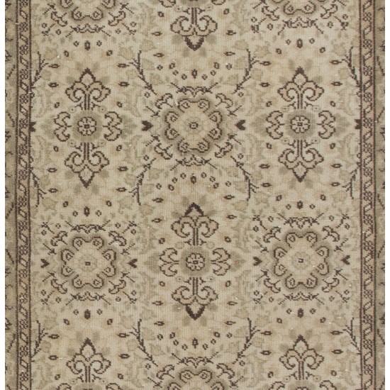 Mid-Century Vintage Turkish Oushak Rug with Floral Design Mid-Century Vintage Turkish Oushak Rug with Floral Design
