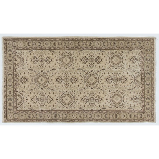 Mid-Century Vintage Turkish Oushak Rug with Floral Design Mid-Century Vintage Turkish Oushak Rug with Floral Design
