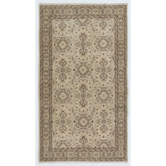 Mid-Century Vintage Turkish Oushak Rug with Floral Design Mid-Century Vintage Turkish Oushak Rug with Floral Design