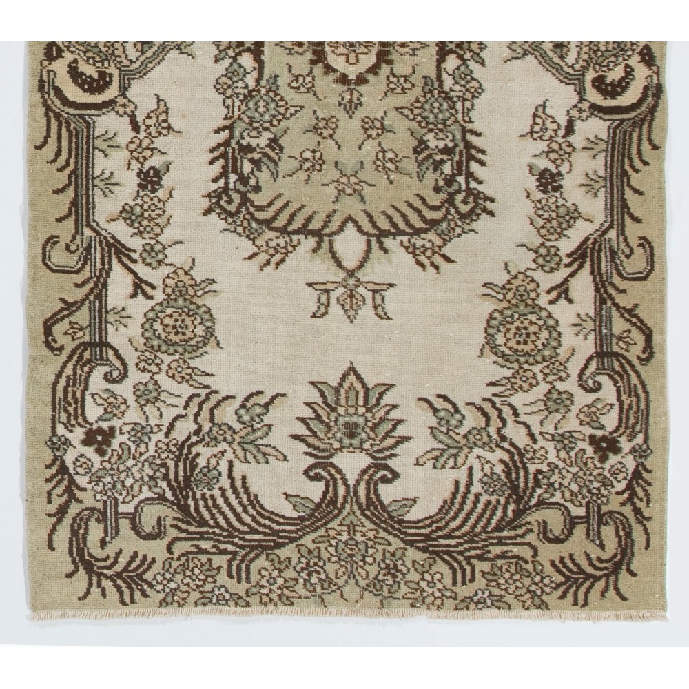 Vintage Anatolian Oushak Area Rug. Hand Knotted Carpet, Floor Covering