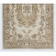 Vintage French Aubusson Design Rug in Neutral Colors, Wool Handmade Carpet