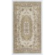 Vintage French Aubusson Design Rug in Neutral Colors, Wool Handmade Carpet