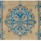 Vintage Turkish Oushak Rug in Beige, Cream and Blue Colors