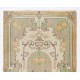 Vintage Handmade Floral Design Rug in French Style