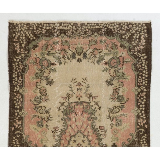Mid-Century Hand-Knotted Turkish Area Rug. Vintage Oushak Carpet in Soft Colors. Very Good Condition Mid-Century Hand-Knotted Turkish Area Rug. Vintage Oushak Carpet in Soft Colors. Very Good Condition