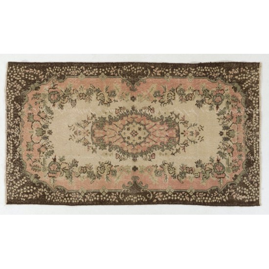 Mid-Century Hand-Knotted Turkish Area Rug. Vintage Oushak Carpet in Soft Colors. Very Good Condition Mid-Century Hand-Knotted Turkish Area Rug. Vintage Oushak Carpet in Soft Colors. Very Good Condition