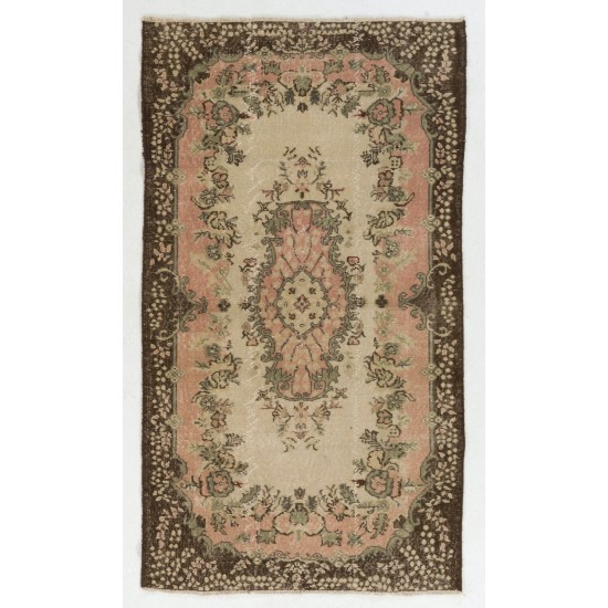 Mid-Century Hand-Knotted Turkish Area Rug. Vintage Oushak Carpet in Soft Colors. Very Good Condition Mid-Century Hand-Knotted Turkish Area Rug. Vintage Oushak Carpet in Soft Colors. Very Good Condition